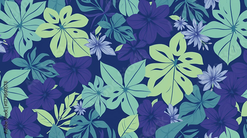Colorful Tropical Floral Pattern Seamless