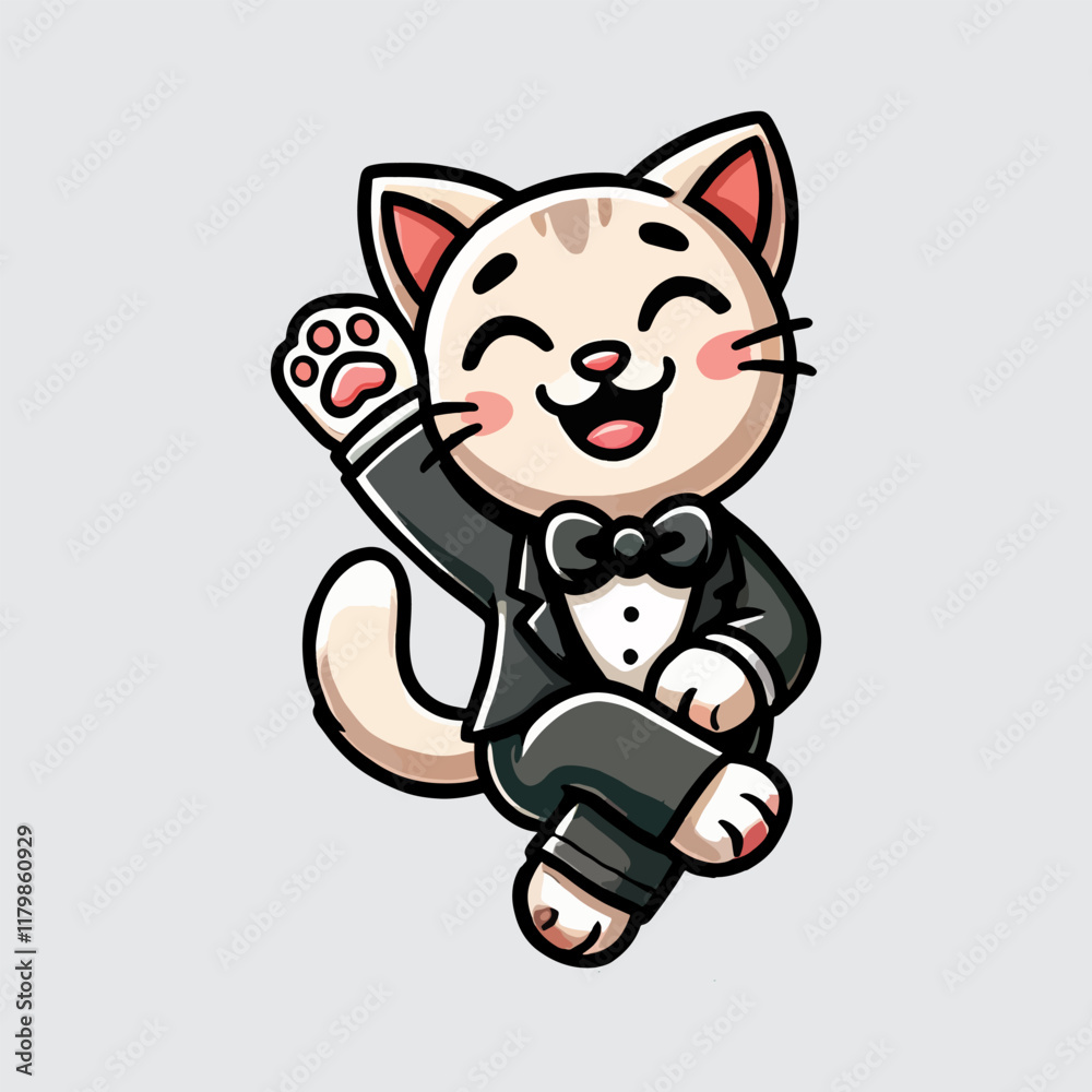 happy cat vector, and wearing clothes like a human happy cat vector, and wearing clothes like a human