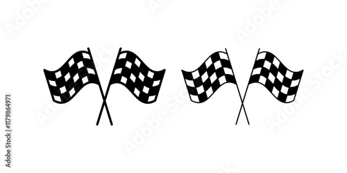 racing flag icon set. Symbol isolated white background. vector illustration. color editable.