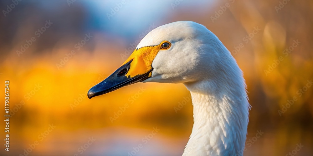 Majestic Whooper Swan Portrait - Elegant Bird Photography Majestic Whooper Swan Portrait - Elegant Bird Photography