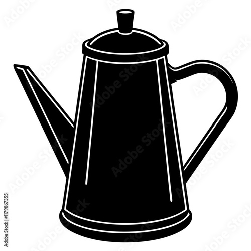 Water kettle silhouette vector art illustration

