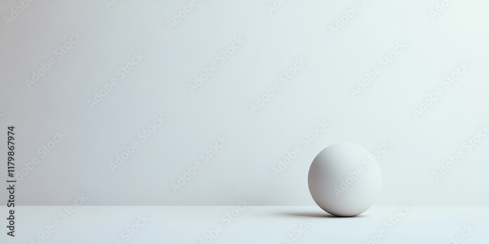 White ball is sitting on a white surface White ball is sitting on a white surface
