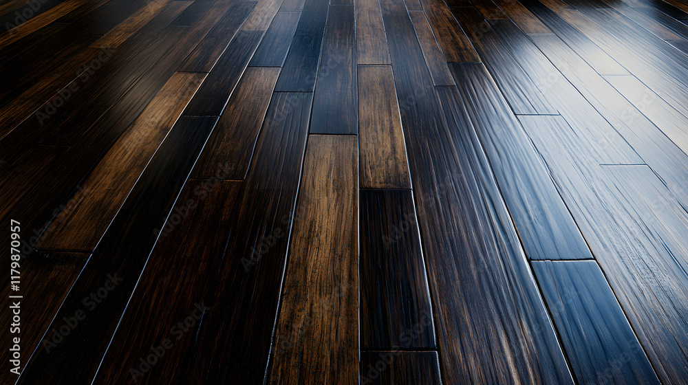 Obraz premium dark wooden floor in natural wood, rustic and smoked 