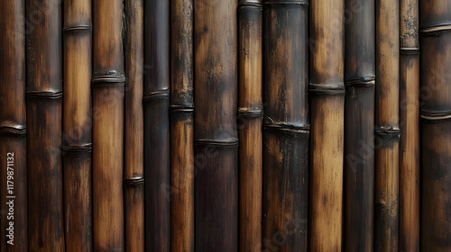 Dark Bamboo Wall Background 