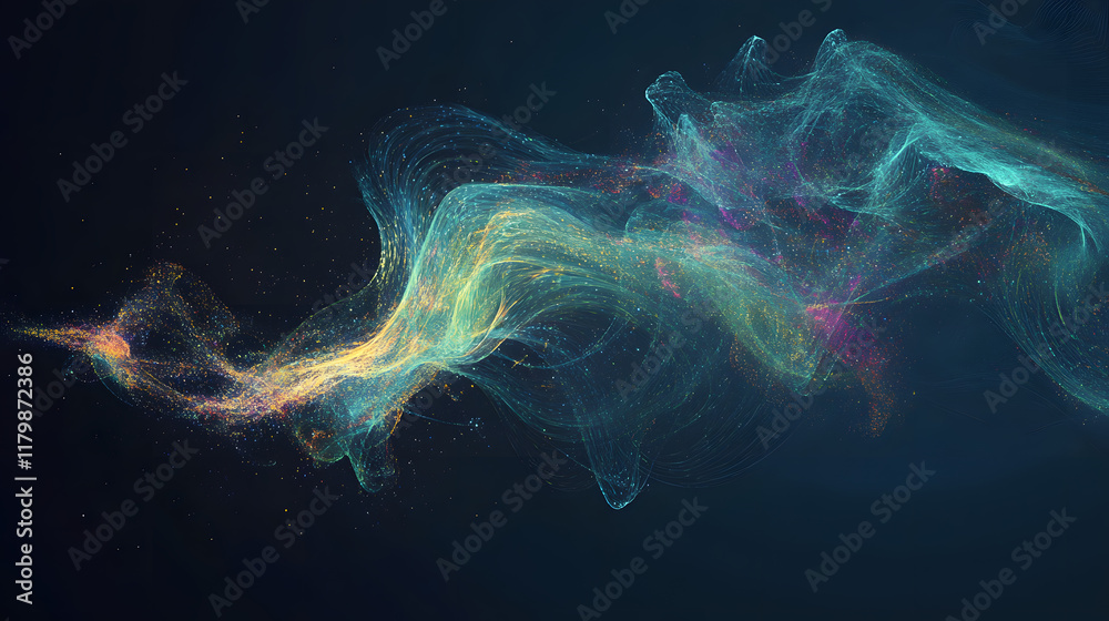 Naklejka premium Abstract Digital Backgrounds – Vibrant Gradients, Ethereal Waves, and Sparkling Light Effects for Branding and Design