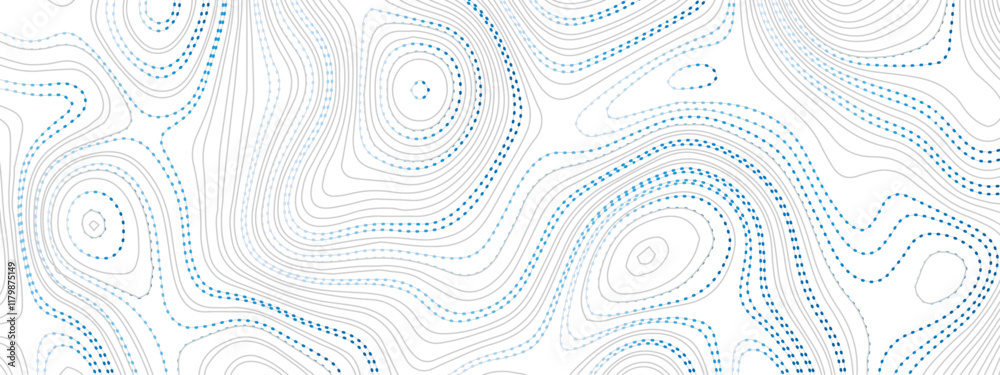 Fototapeta premium Abstract colorful wavy topographic map and curved lines background. Abstract geographic wave grid line map. Abstract topography relief. vector illustration.