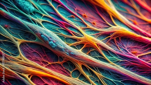 Microscopic View of Dense Fibrous Connective Tissue: High-Resolution Collagen Fibers photo