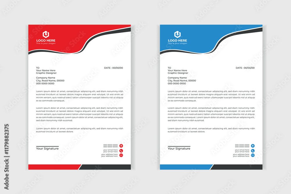 Letterhead template in Abstract style design Letterhead template in Abstract style design