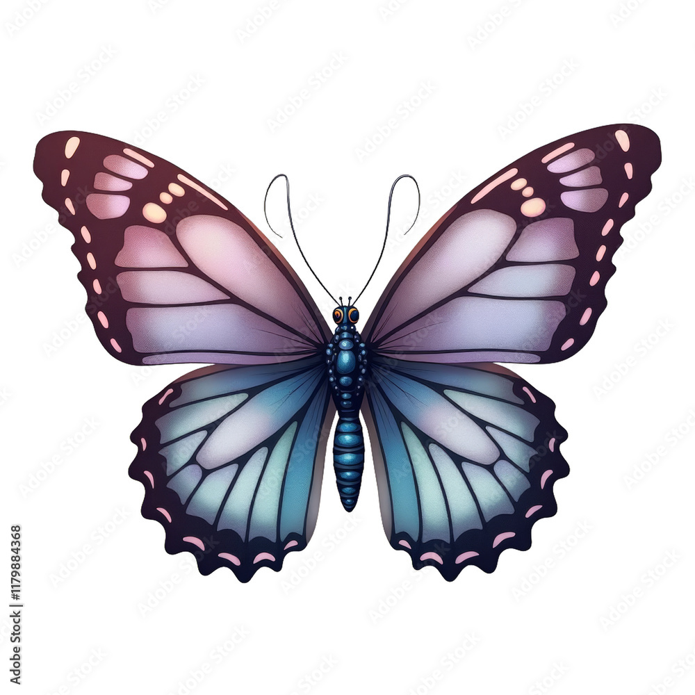 Obraz premium A delicate, winged creature with vibrant colors and intricate patterns