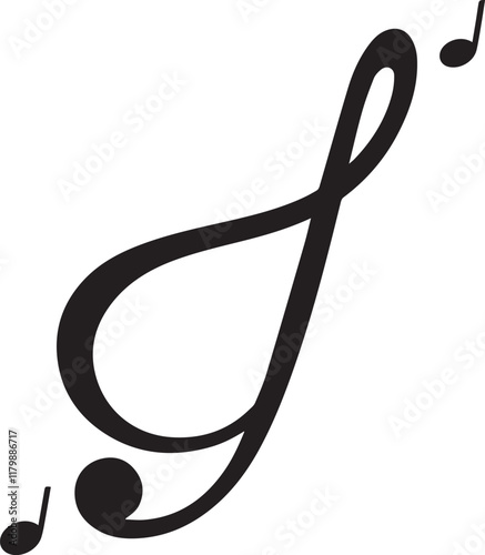 Simple musical notes vector black and white (audio notes) design