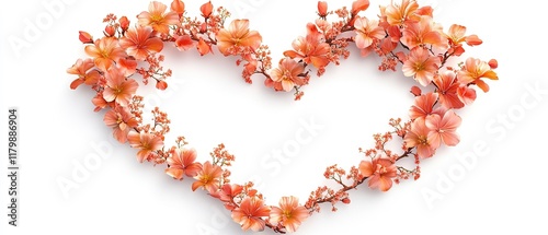 Love heart frame with flowers for valentine's day wallpaper photo