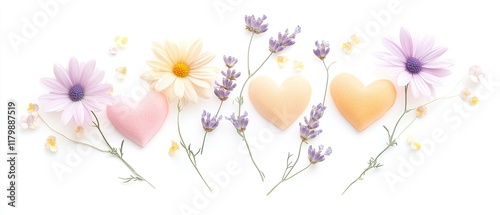 Pastel flower background for valentine’s day romance photo