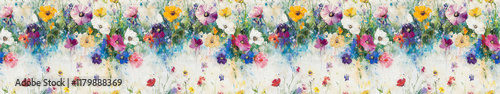 Wallpaper Mural Wildflowers painting, repeatable seamless tile Torontodigital.ca