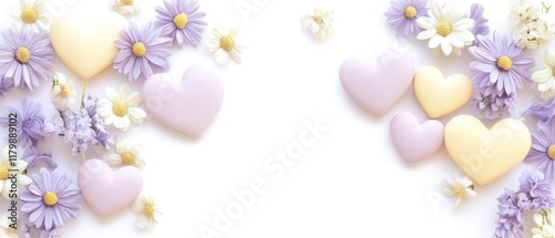 Romantic heart frame with lavender flowers for valentine’s day photo