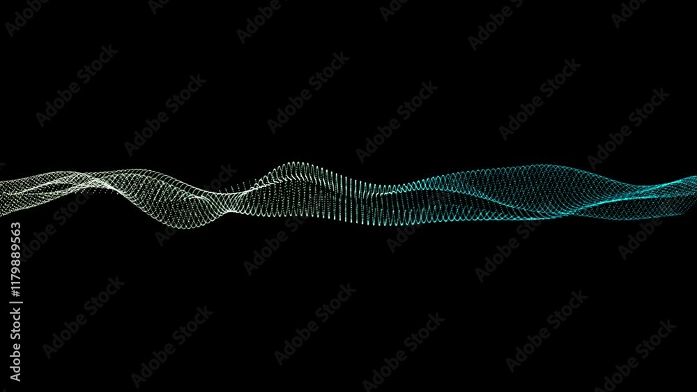 Abstract wave with moving dots. Abstract Halftone dots wave background animation. Abstract and technology dots wave background.