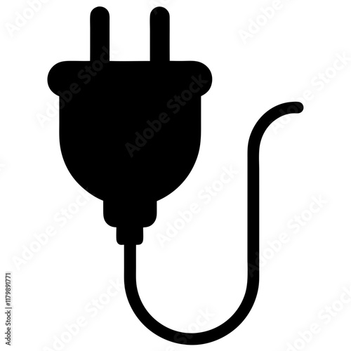  Smart plug silhouette on white background
