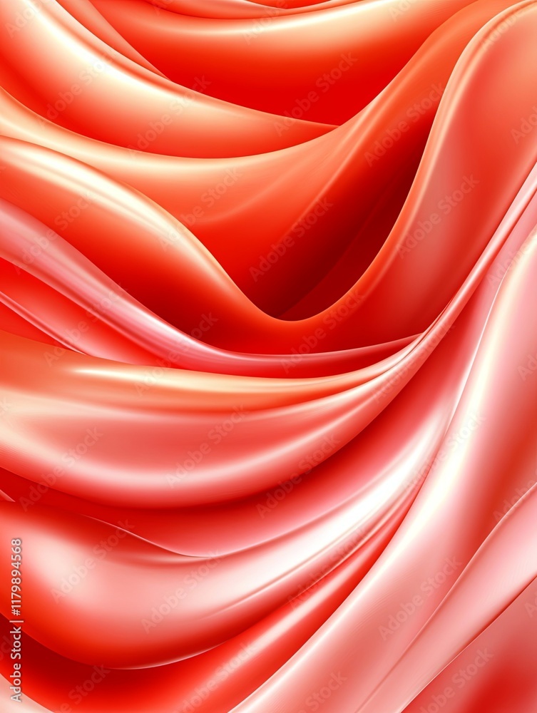 Obraz premium Soft Red Waves on a Smooth Background