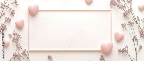 Sweet love valentine frames with hearts and flowers wallpaper