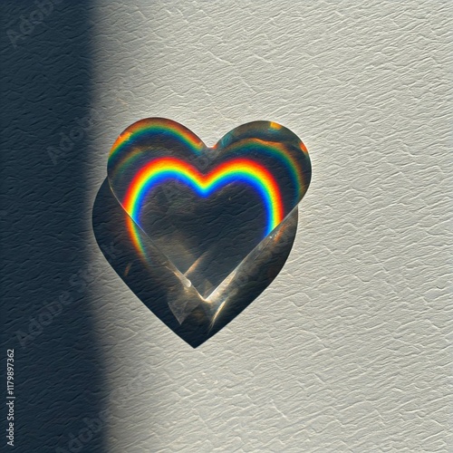 rainbow heart from glass heart photo