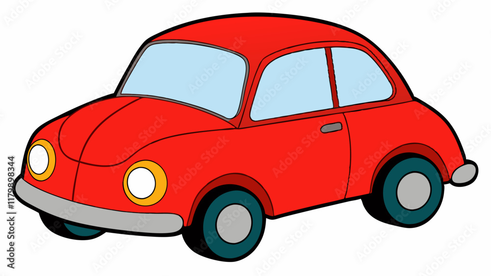 Red Cartoon Car on White Background – Perfect for Creative Projects and Designs. Red Cartoon Car on White Background – Perfect for Creative Projects and Designs.