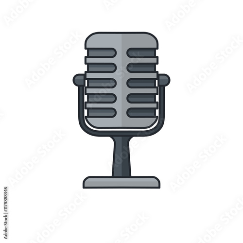 Close-up of a vintage microphone, symbolizing classic audio and retro sound systems