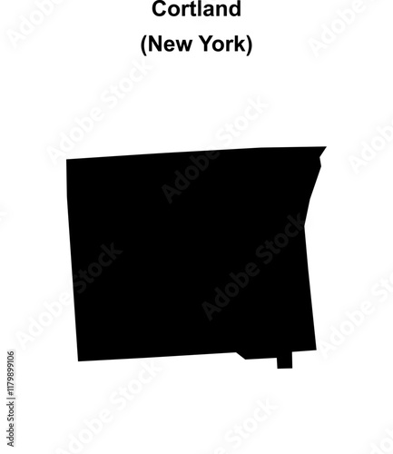 Cortland (New York) blank outline map