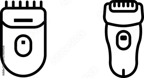 "Epilator Vector Icon Set - Hair Removal and Personal Care Illustrations"