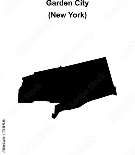 Garden City (New York) blank outline map