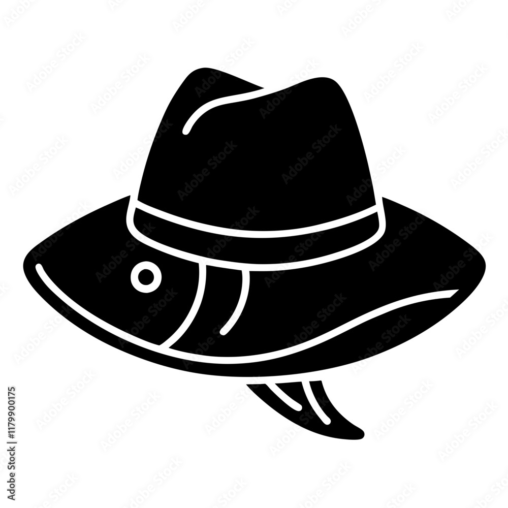 Fisherman hat icon vector art illustration Fisherman hat icon vector art illustration