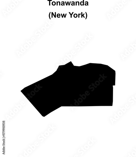 Tonawanda (New York) blank outline map