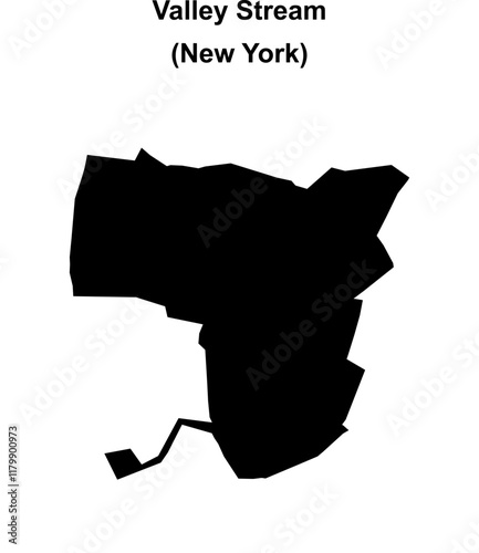 Valley Stream (New York) blank outline map