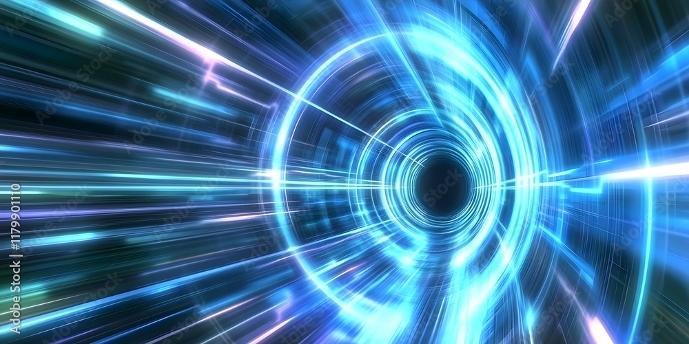 A bright and dynamic depiction of a tunnel or vortex, featuring swirling blue and white light effects, suggesting motion and depth. Concept Tunnel Visualization, Swirling Light Effects A bright and dynamic depiction of a tunnel or vortex, featuring swirling blue and white light effects, suggesting motion and depth. Concept Tunnel Visualization, Swirling Light Effects