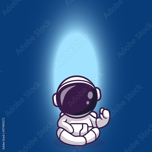 Beautiful astronaut with moonlight in the background. Silver light in the background in the moon and front baby astronaut black and gray for your laptop and desktop PC wallpaper.	