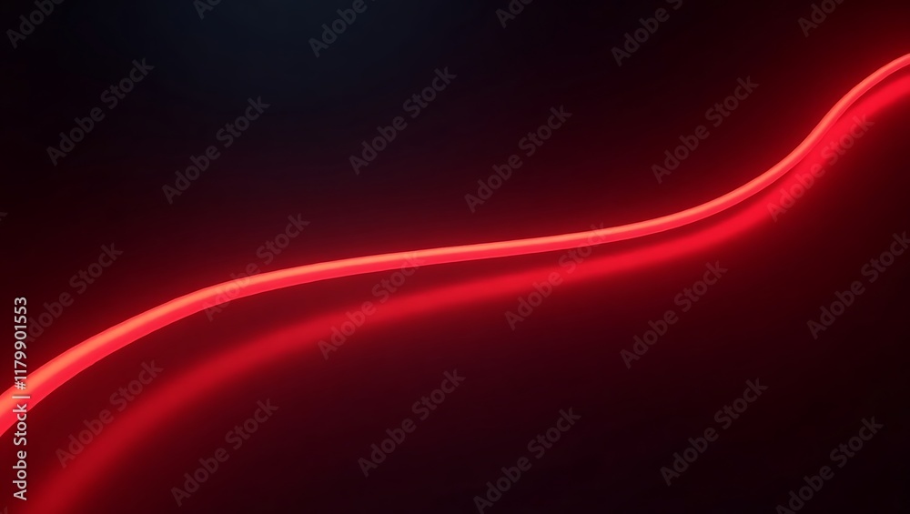 Obraz premium Abstract red glowing light trails background. Generative Ai.