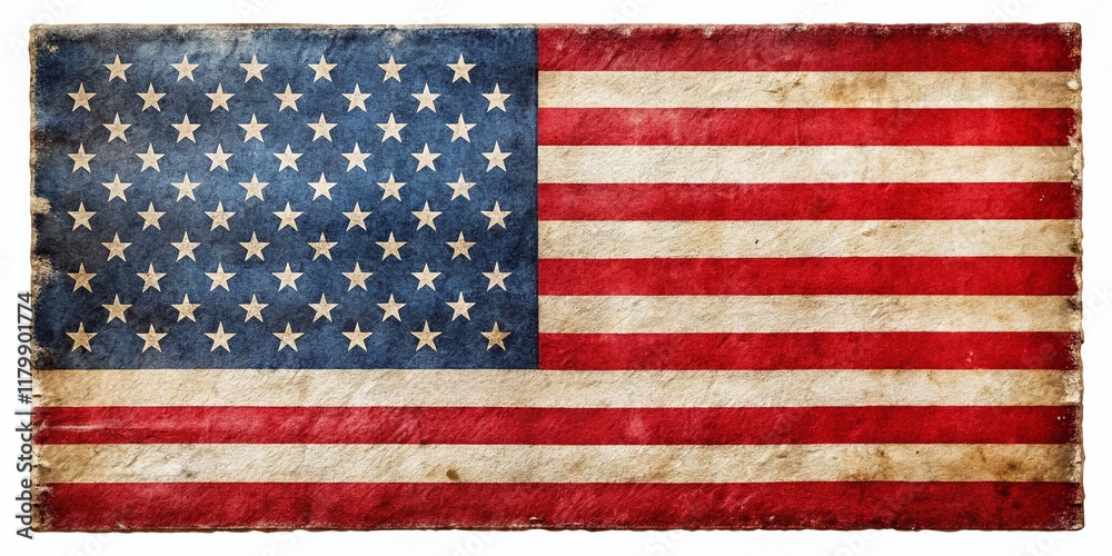 Fototapeta premium Minimalist American Flag PNG, Patriotic Background for Text Overlay, High-Resolution Image
