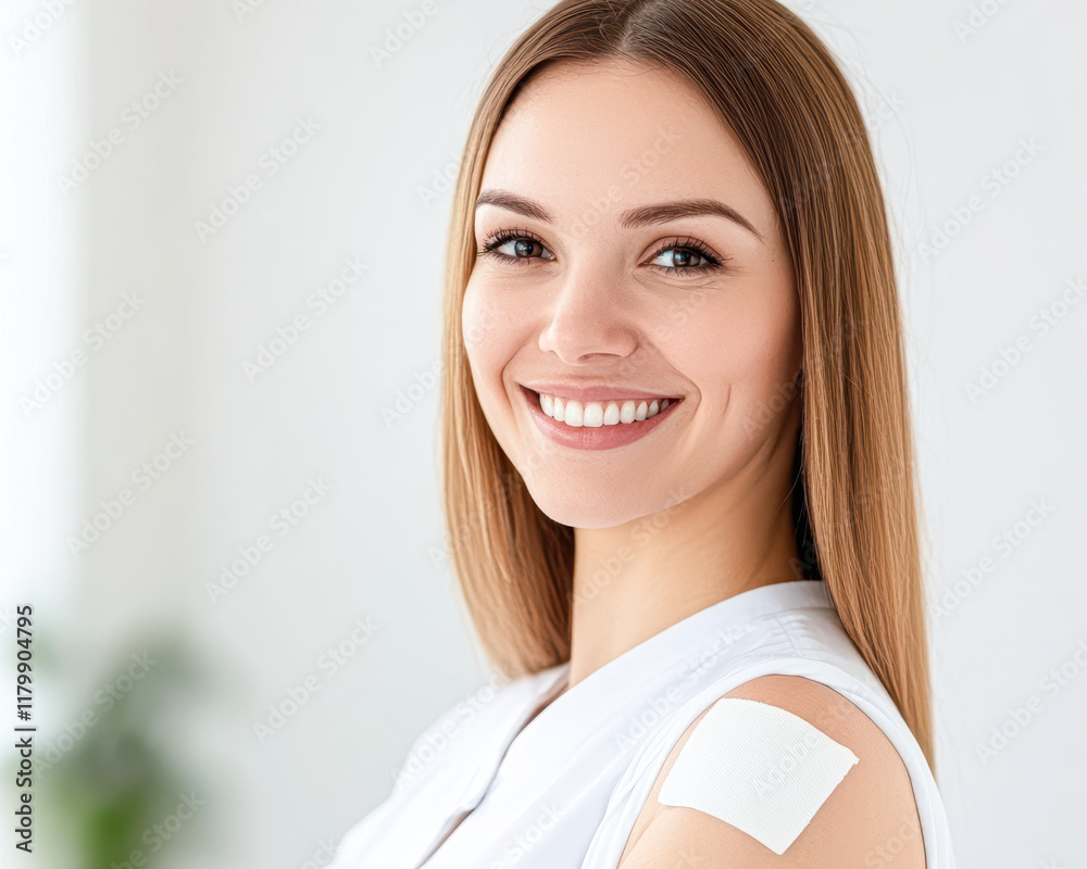 A woman with long blonde hair is smiling and wearing a white shirt A woman with long blonde hair is smiling and wearing a white shirt
