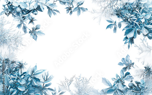 Wallpaper Mural Frosted Floral Frame for Winter Designs Isolated on transparent background Torontodigital.ca