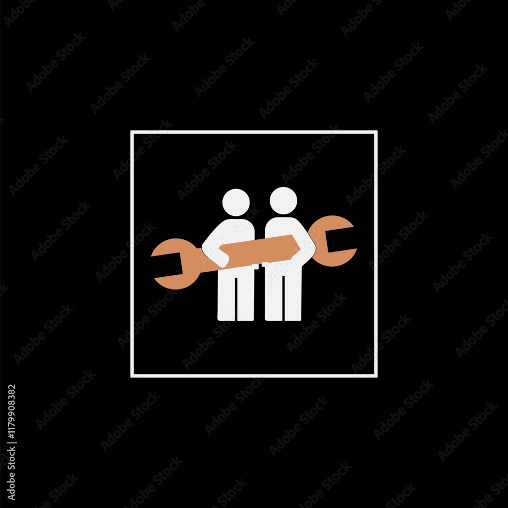 The Work Collective icon isolated on black background. The Work Collective icon isolated on black background.