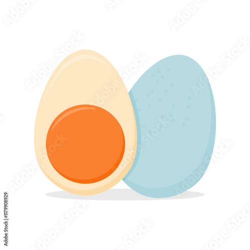 salted egg. duck egg. light blue shell egg. culinary. fermented culinary. delicious food. vector illustration