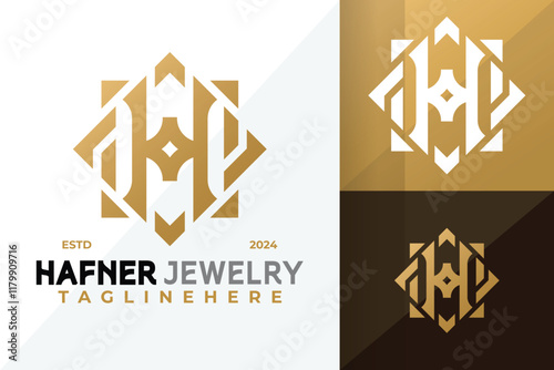 Letter H Luxury Jewelry Logo Icon Vector Design Illustration