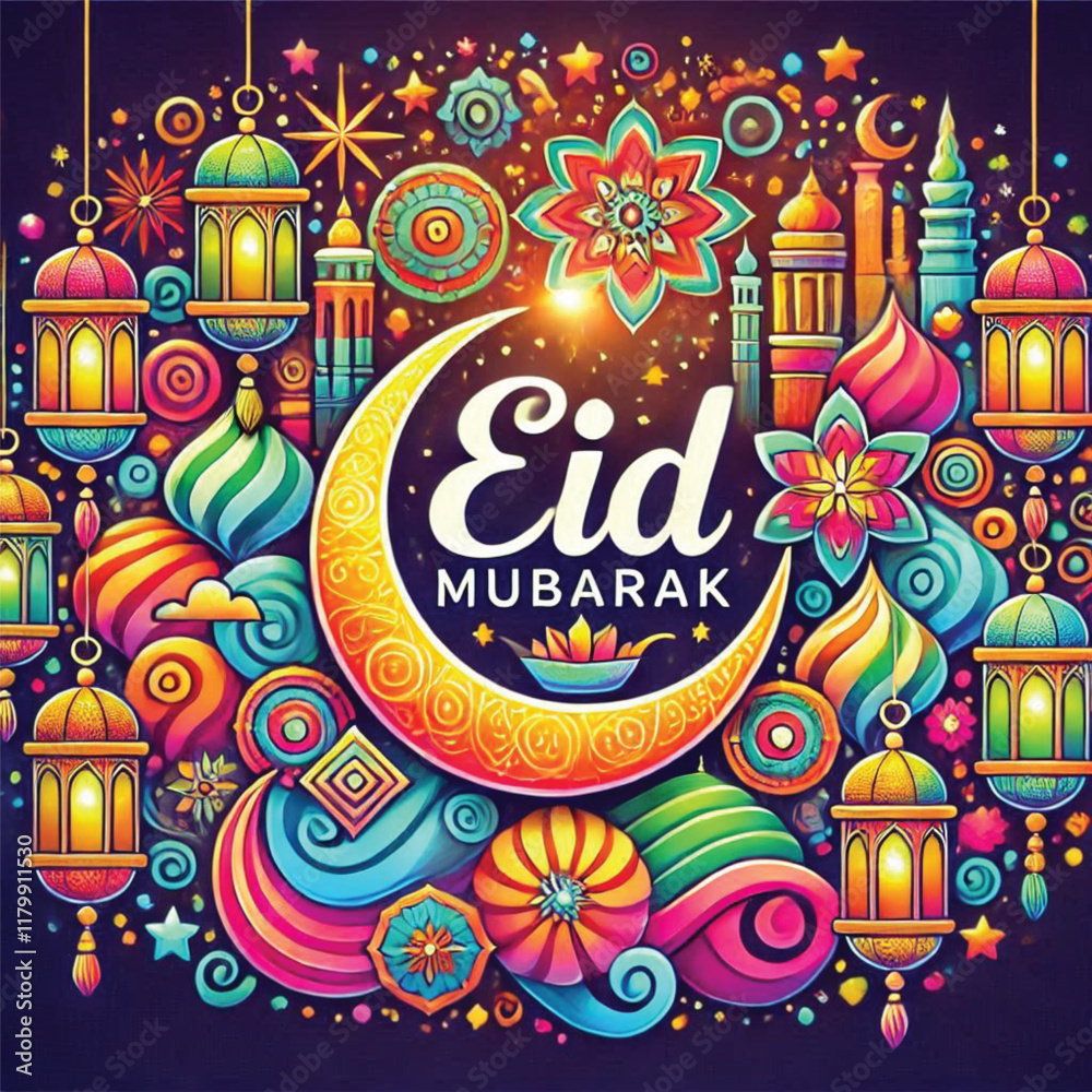 Fototapeta premium vector eid mubarak, muslim holiday