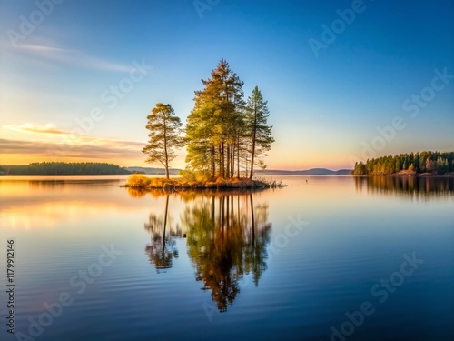 Minimalist Finland Border Landscape: Serene Nordic Nature