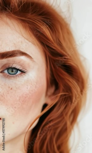 Blue-Eyed Red-Haired Model