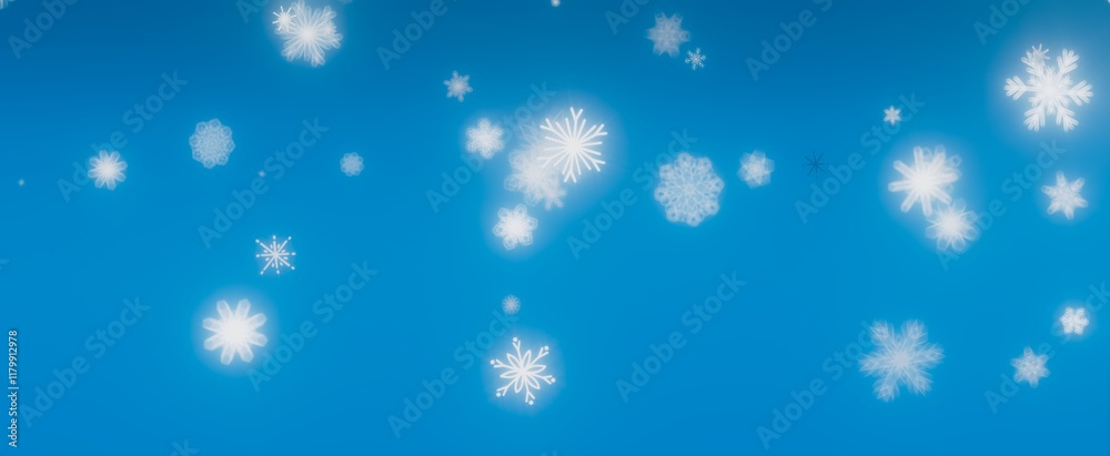 Winter Wonderland: A Blue Sky Filled with Snowflakes Winter Wonderland: A Blue Sky Filled with Snowflakes