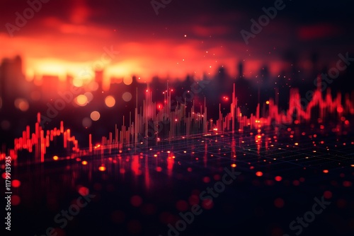 Financial graph with up trend line candlestick chart in stock market, Finance concept and business photo