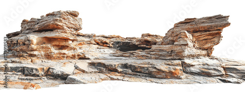 Unique Rocky Formation on a Remote Landscape Isolated on transparent background