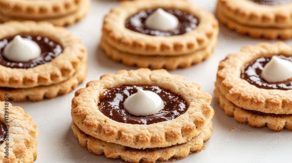 S'mores Linzer Cookies With Copy Space S'mores Linzer Cookies With Copy Space