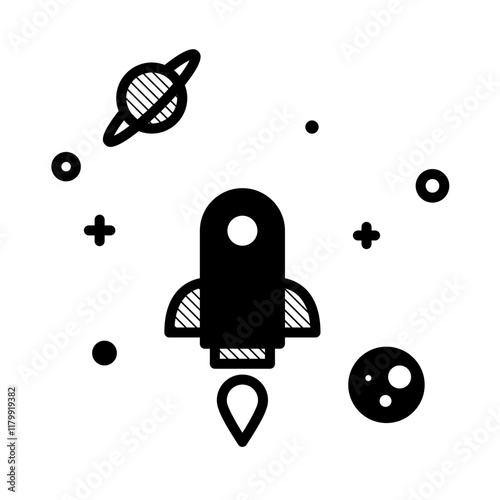 Spacecraft icon. Space exploration icon