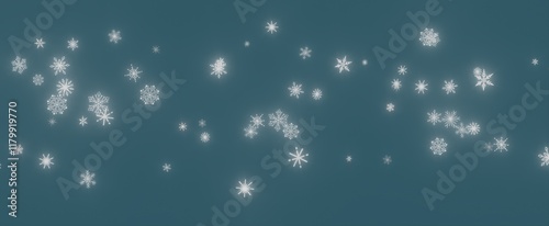 Snowflakes Falling on Teal ...