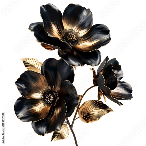 Elegant black and gold flowers luxurious and sophisticated floral arrangement
